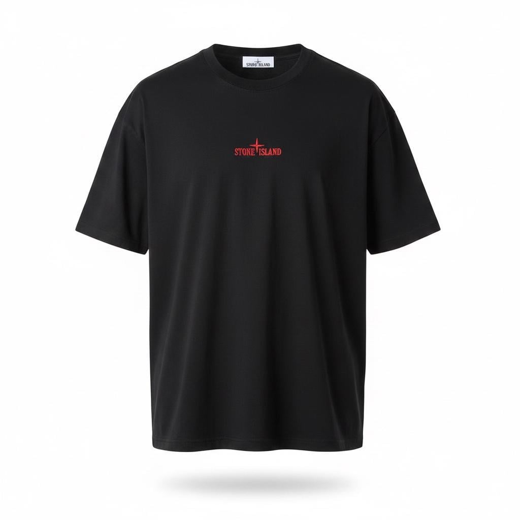 Футболка мужская в стиле Stone Island Zwart T-Shirt L Черный (SI12008.2L)
