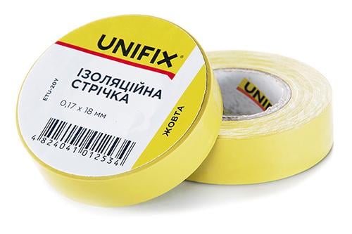 Изолента Unifix 170 мкм 18 мм 10 м 1 шт. Желтый
