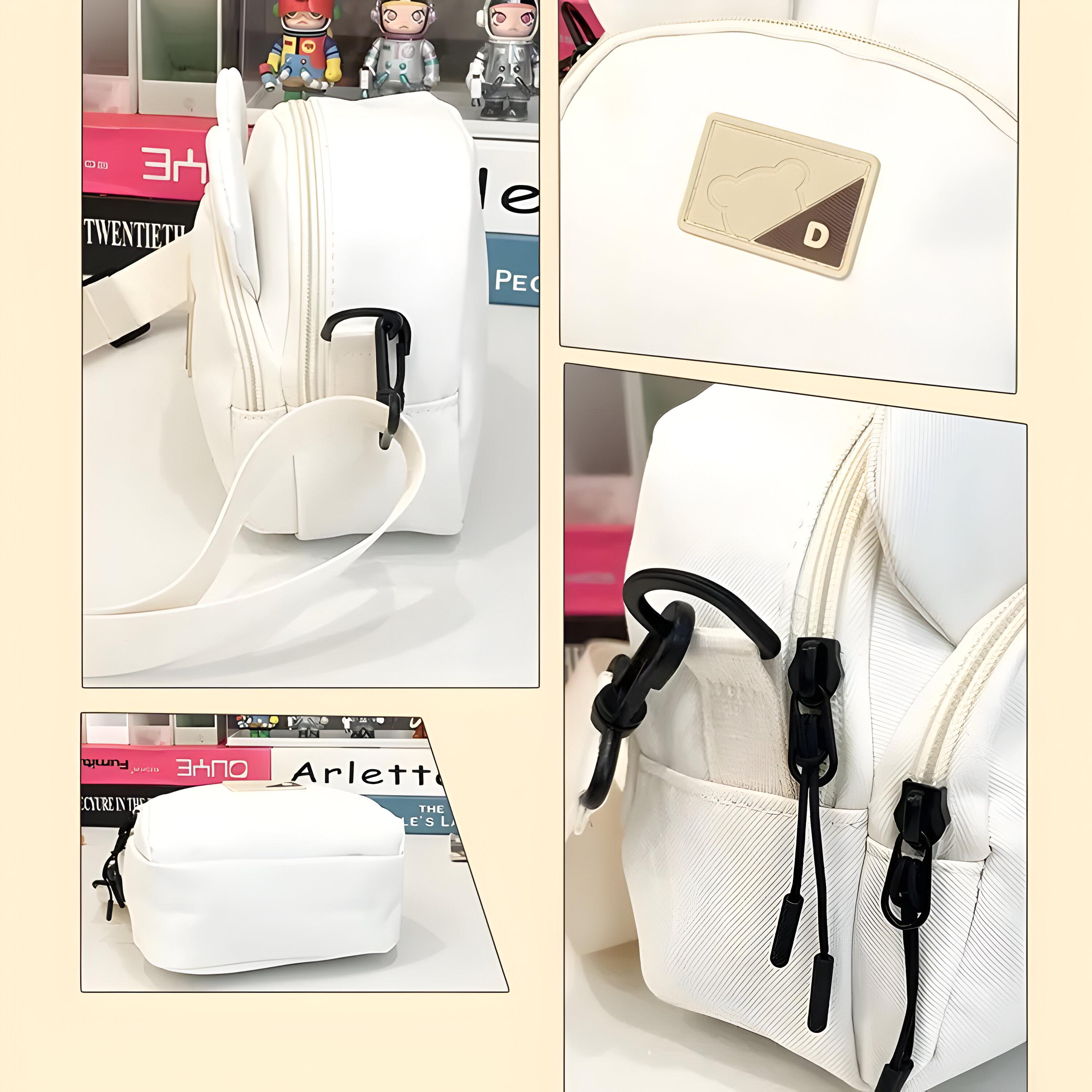 Сумка детская кросс-боди с ушками 19х16х7 см Белый (25-571) - фото 4