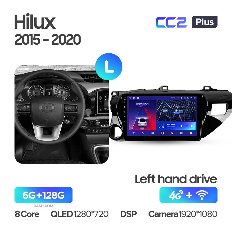 Автомагнітола штатна Teyes CC2 Plus для Toyota Hilux Pick Up AN120 2015-2020 Android CC2 PLUS 6+128G Wi-Fi+4G (1652133713) - фото 2