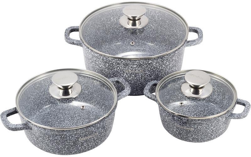 Набор кухонной посуды Ofenbach Snow Marble 8 с двумя прихватками