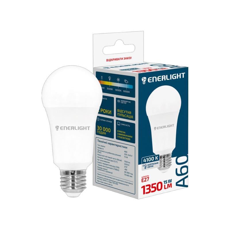 Лампа LED Enerlight 15W 230V 1350 Лм 4100K E27 60x131 мм груша (A60E2715SMDNFR)