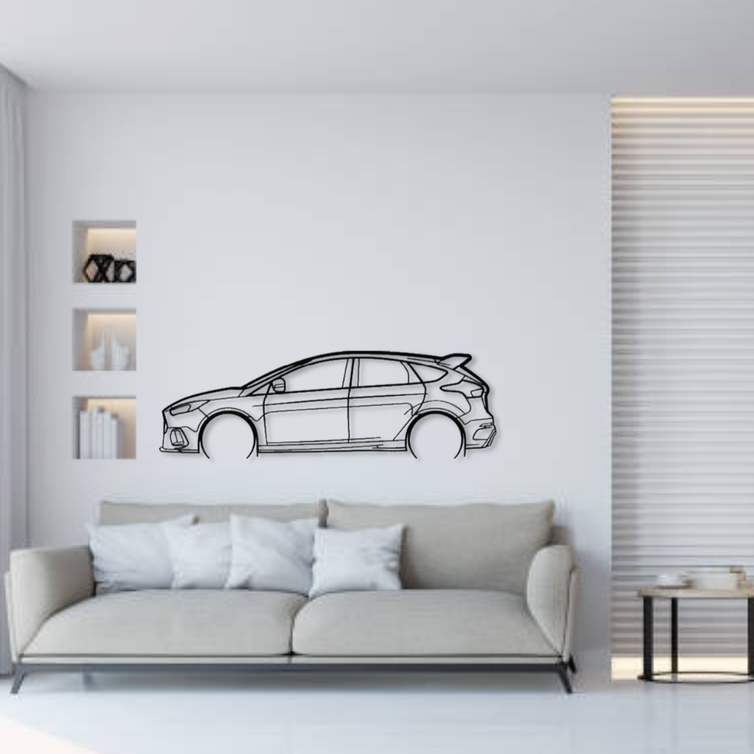 Декор на стену авто Ford Focus RS из металла 120 см (auto115)