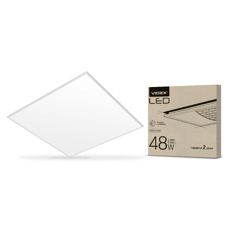 LED-панель Videx 48W 6000K матовая 2 шт./уп. (VL-Pb486W/2) LED-панель Videx 48W 6000K матовая 2 шт./уп. (VL-Pb486W/2)