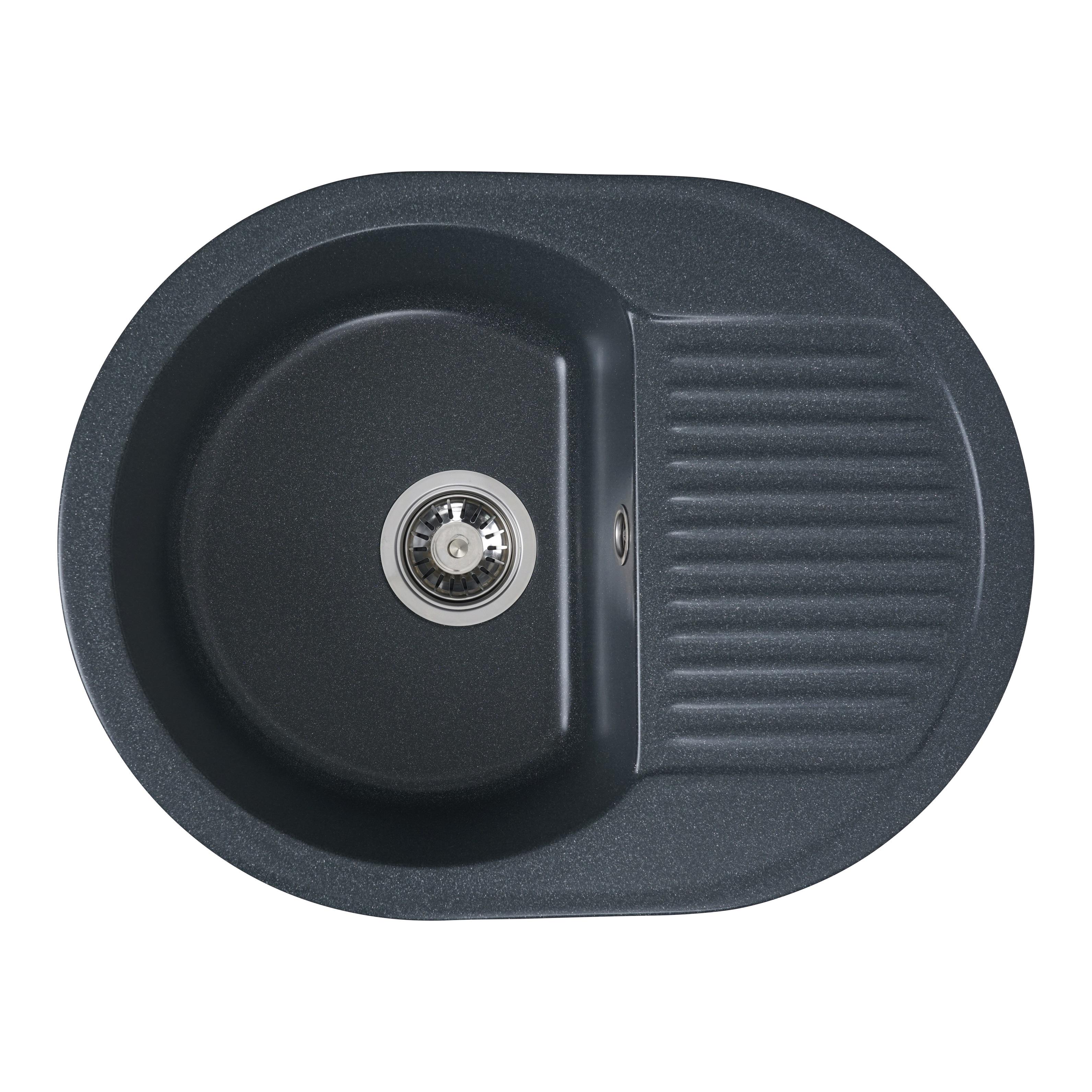 Гранитная мойка для кухни Platinum 6247 BORA глянец Графит Гранитная мойка для кухни Platinum 6247 BORA глянец Графит