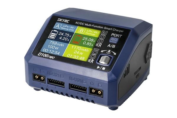 Зарядний пристрій SkyRC D100neo 100W/200W з блоком живлення універсальний (52179)