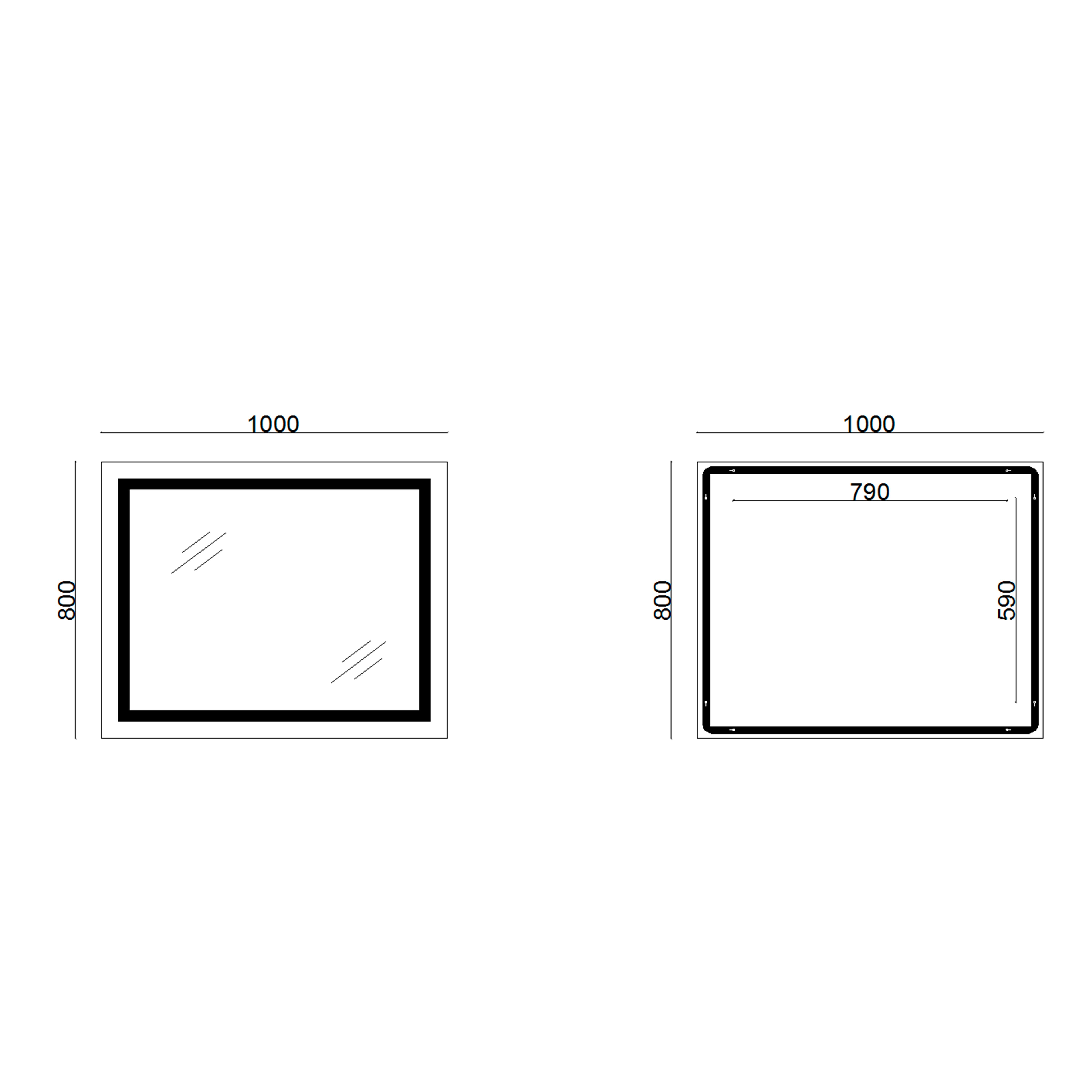 Зеркало Lidz Kubis LD78LF61410080 с LED-подсветкой Touch/антизапотеванием/димером/регулировкой яркости 1000х800 мм (SD00052335) - фото 2