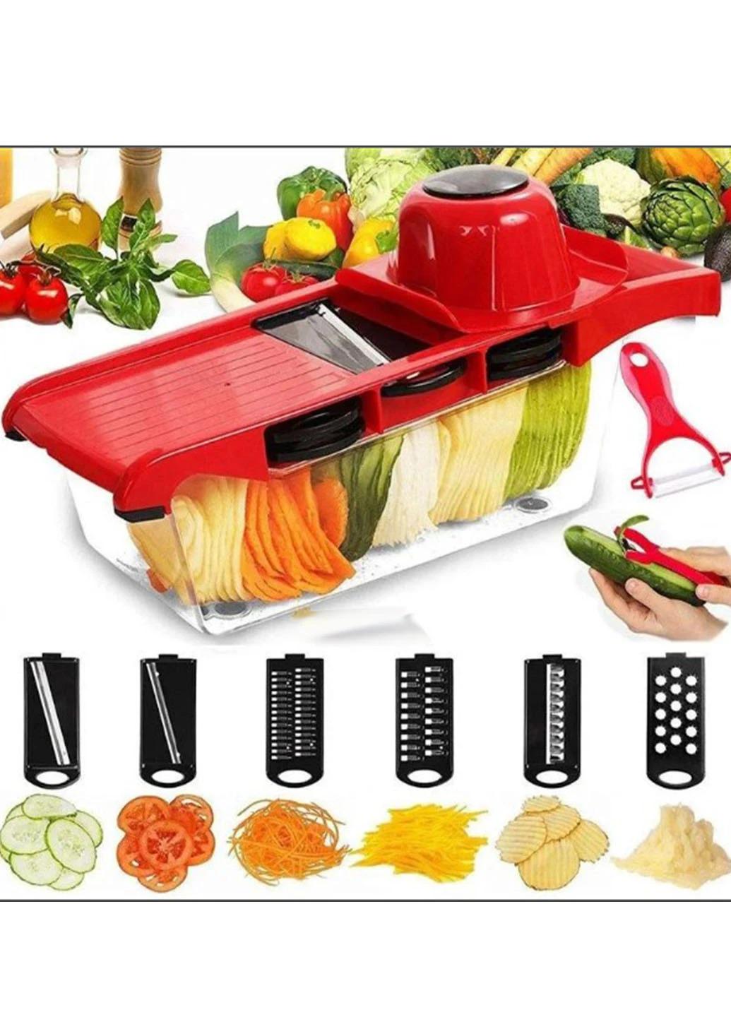 Овочерізка Good Idea Mandoline Slicer HSM-52001 6в1 з контейнером Червоний (77722) - фото 2