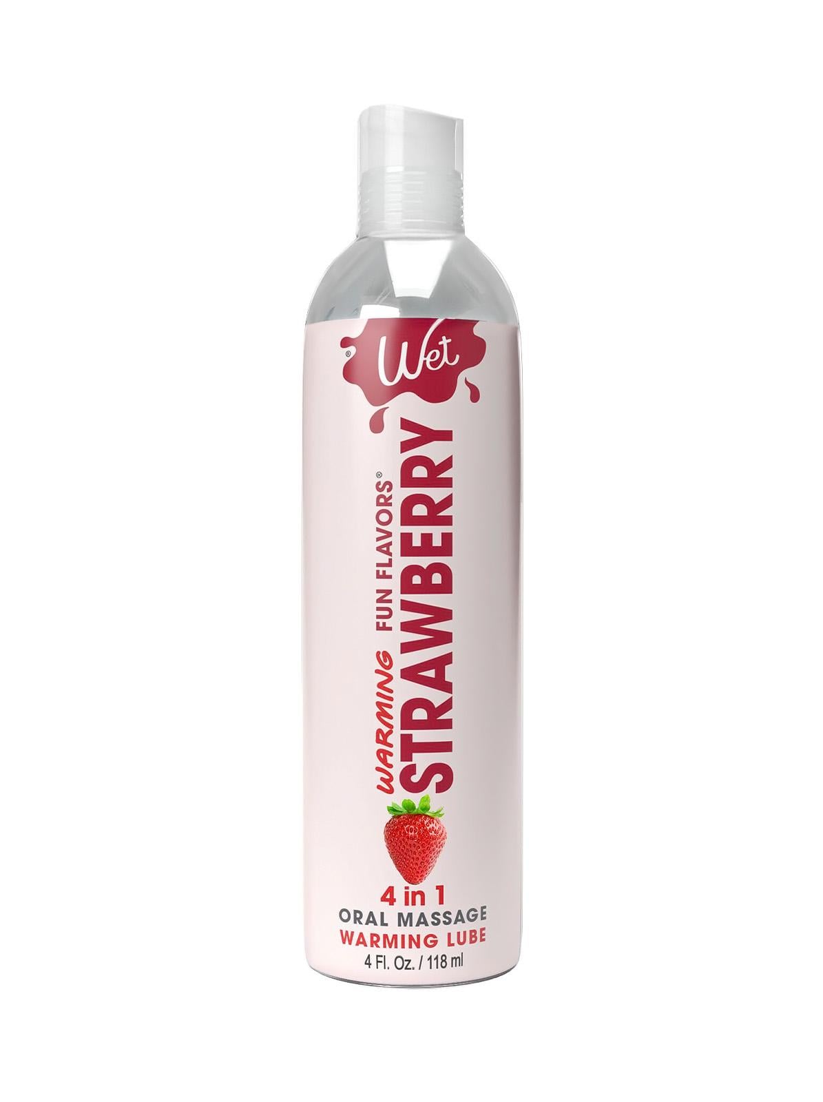 Лубрикант со вкусом клубники Wet Strawberry 4в1 с согревающим эффектом 118 мл