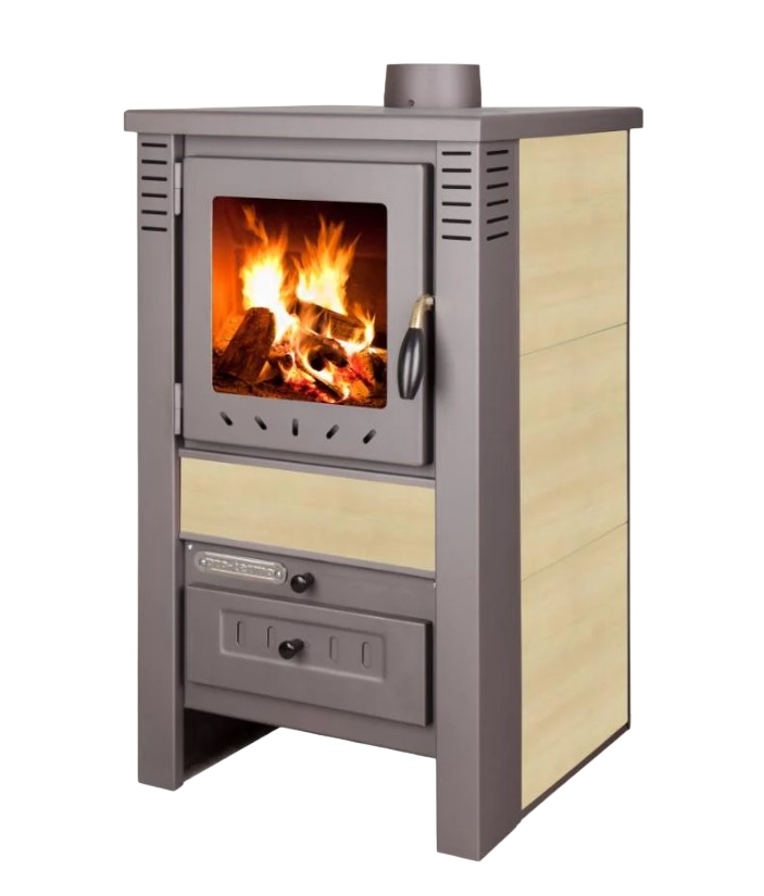 Печь-камин на дровах с керамической облицовкой Pro-Termo NOVA G 7,5 кВт Бежевый (CNT00007724)