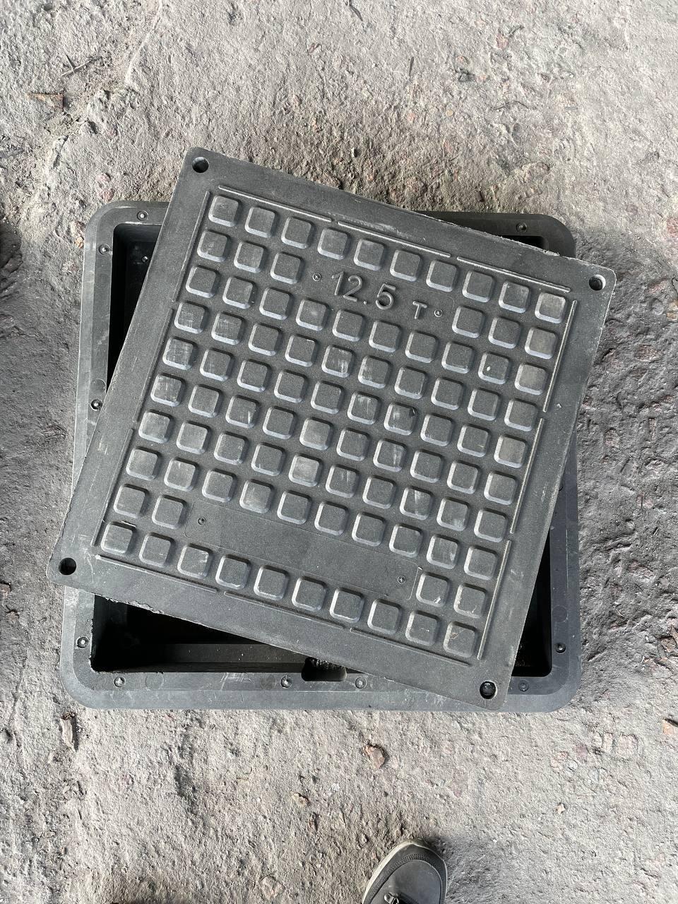 Люк канализационный квадратный 740х740 мм 12,5 т Черный (luk28) - фото 3