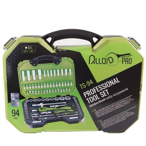 Набор инструментов Alloid универсальный 94 пр. 6-гранный трещотки 72 зуба 1/4-1/2" (TS-94) - фото 6 Набор инструментов Alloid универсальный 94 пр. 6-гранный трещотки 72 зуба 1/4-1/2" (TS-94) - фото 6