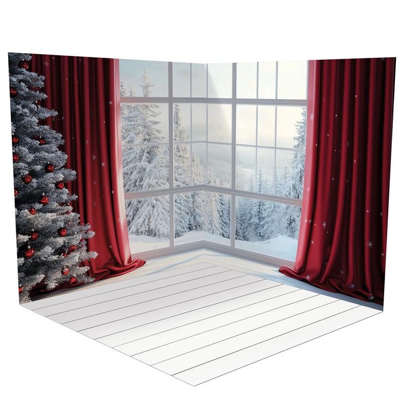 Фотофон новогодний угловой виниловый Frontlit 120x120 см 450 г/м2 №58554