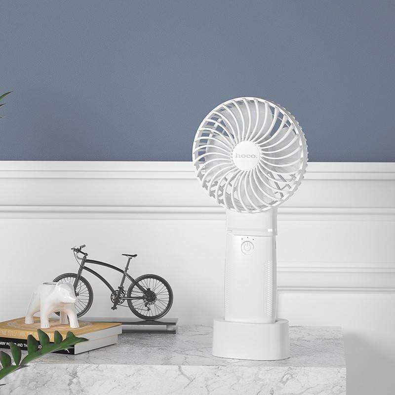 Вентилятор портативний Hoco F11 з функцією повербанка і підставкою Білий - фото 3 Вентилятор портативний Hoco F11 з функцією повербанка і підставкою Білий - фото 3