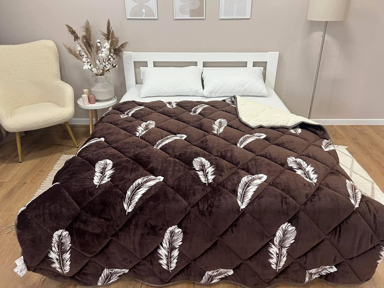 Одеяло с декоративной овчиной Евро 195х215 Шоколадный (Д-al-vel-kov-006) Одеяло с декоративной овчиной Евро 195х215 Шоколадный (Д-al-vel-kov-006)