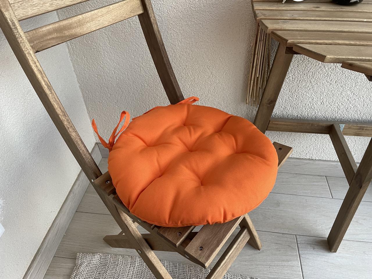 Подушка на стул с завязками круглая Color 40x40х5 см Оранжевый