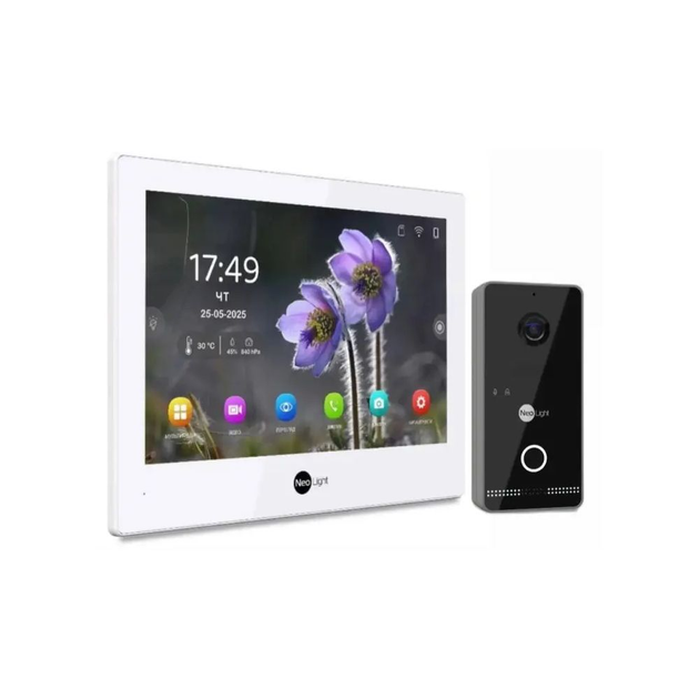 Комплект NeoLight ALPHA Hybrid IPWO KIT гібридний відеодомофон 8" з Wi-Fi та 2 Мп відеопанель IP з Wi-Fi Black (301781)