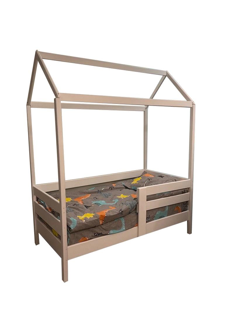Кровать Домик натуральное дерево 80х190 Белый (bd8190b)
