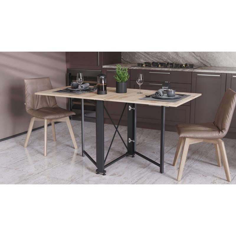 Обеденный стол книга Ferrum Decor 152х73х75 см Дуб Сан Марино/Черный (28343722)