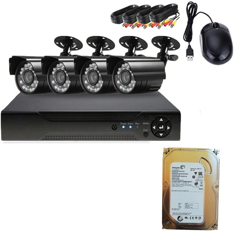 Комплект видеонаблюдения проводной DVR 5504-4 4ch 4 камеры с регистратором/жесткий диск 320 Гб