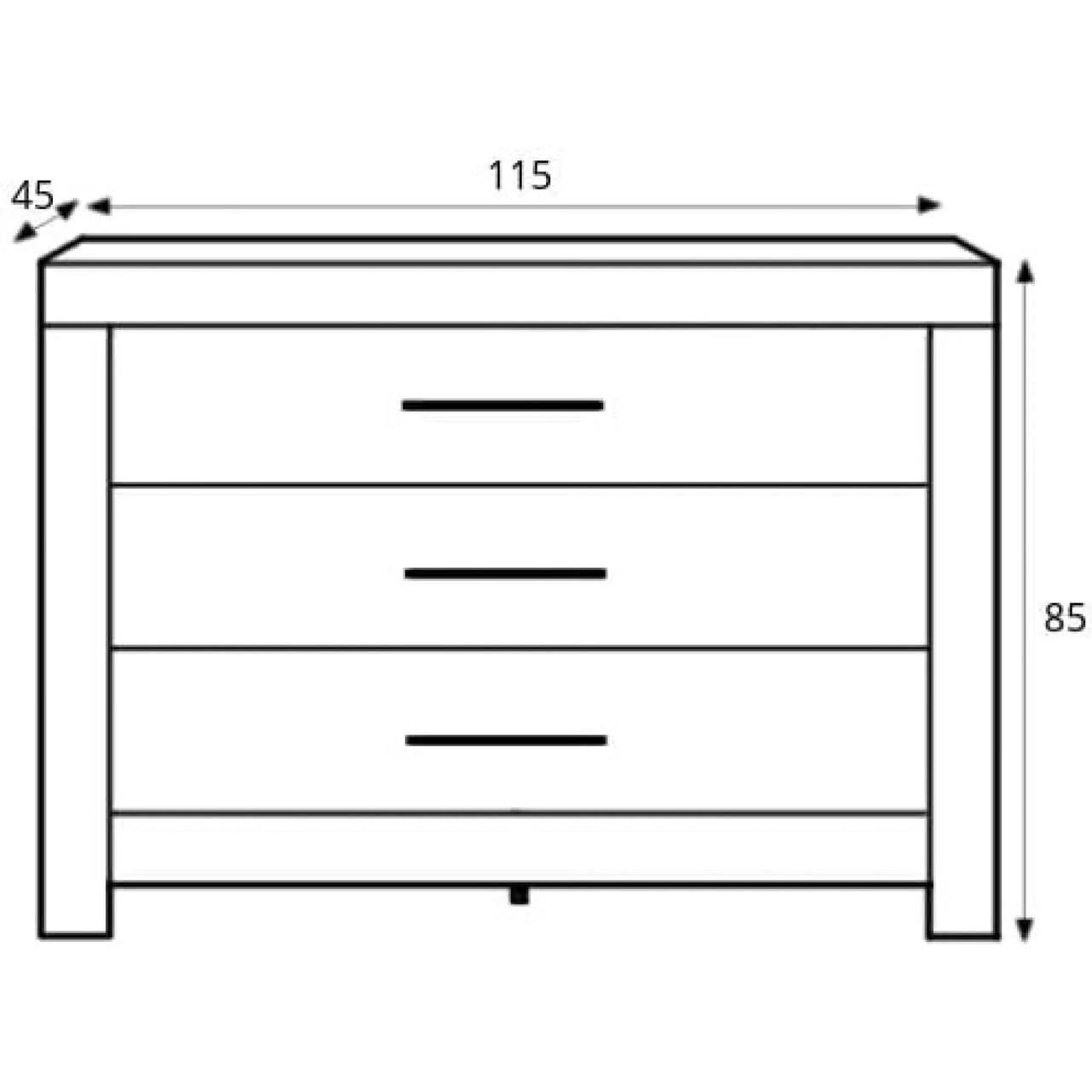 Комод в спальню Герман KOM3S/9/12 телескопічні Дуб стерлінг (GRB-1489) - фото 3 Комод в спальню Герман KOM3S/9/12 телескопічні Дуб стерлінг (GRB-1489) - фото 3