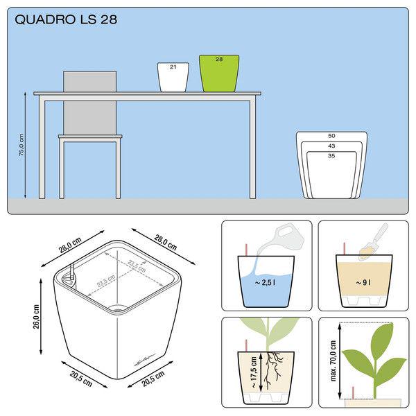 Вазон розумний Lechuza Quadro Premium LS 28 8,5 л Білий (16140) - фото 4