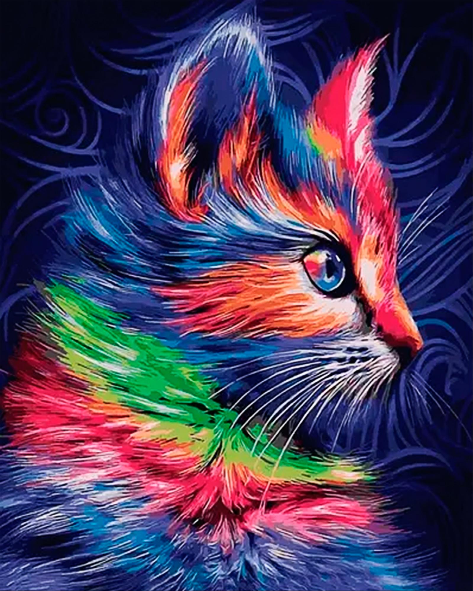 Алмазная мозаика на подрамнике Santi Modern cat 40x50 см (Top-954341)