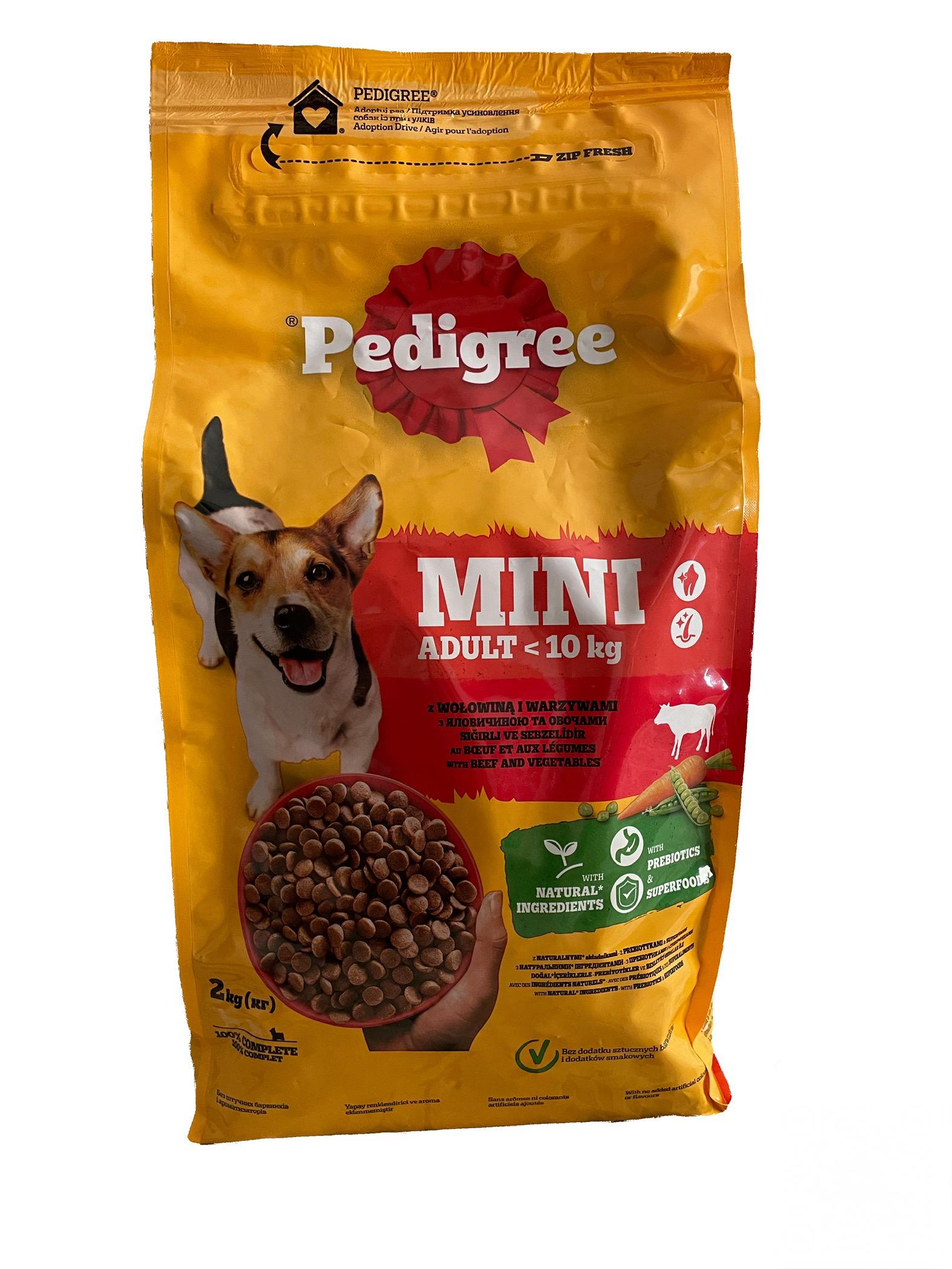 Корм сухий для дорослих собак малих порід Pedigree з яловичиною та овочами 2 кг