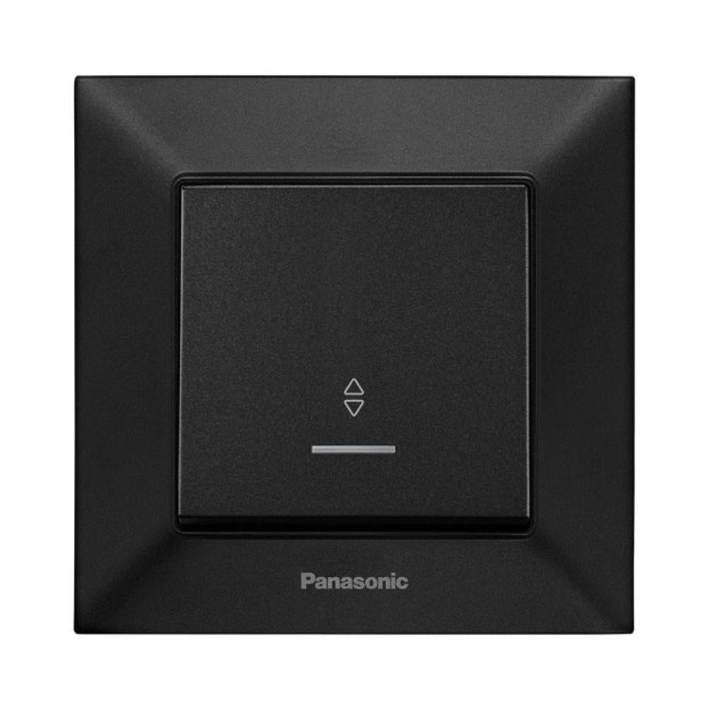 Выключатель проходной Panasonic Arkedia Slim 1-кл с подсветкой Черный (15610-е)