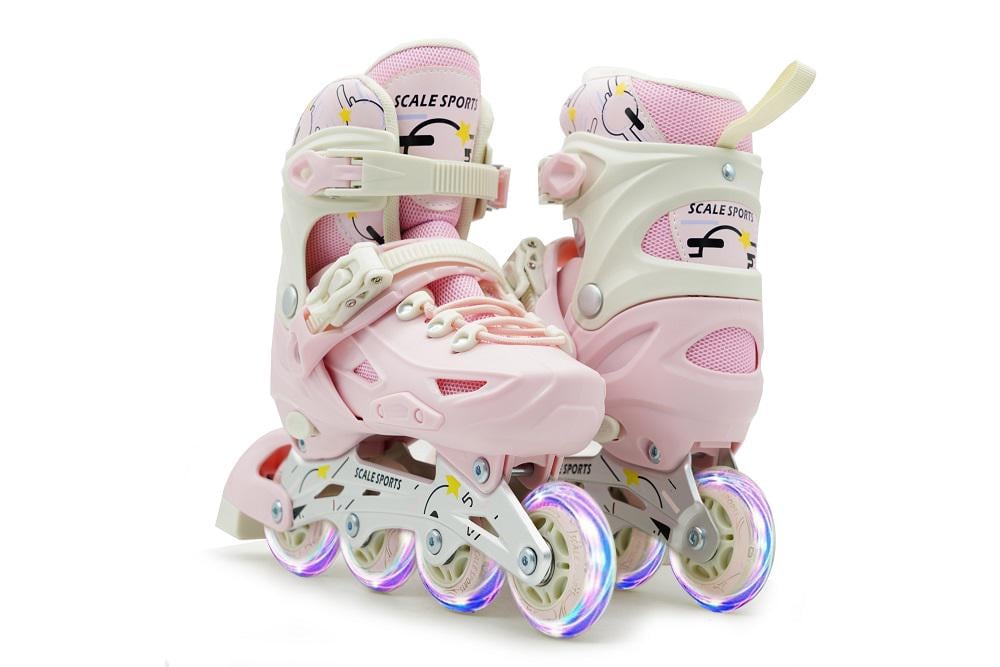Роликовые коньки раздвижные детские Scale Sports LF 605 р. 39-42 Розовый (928990009)