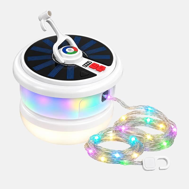 Фонарь кемпинговый BL YX669 с солнечной панелью RGB-подсветкой и LED-лентой 10 м