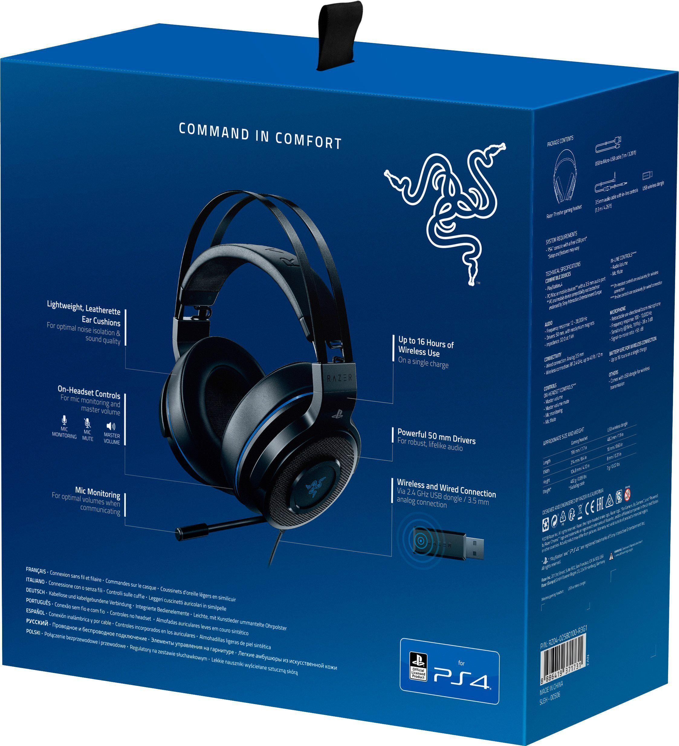 Гарнитура Razer Thresher for PS4 Wireless Черный (RZ04-02580100-R3G1) - фото 8