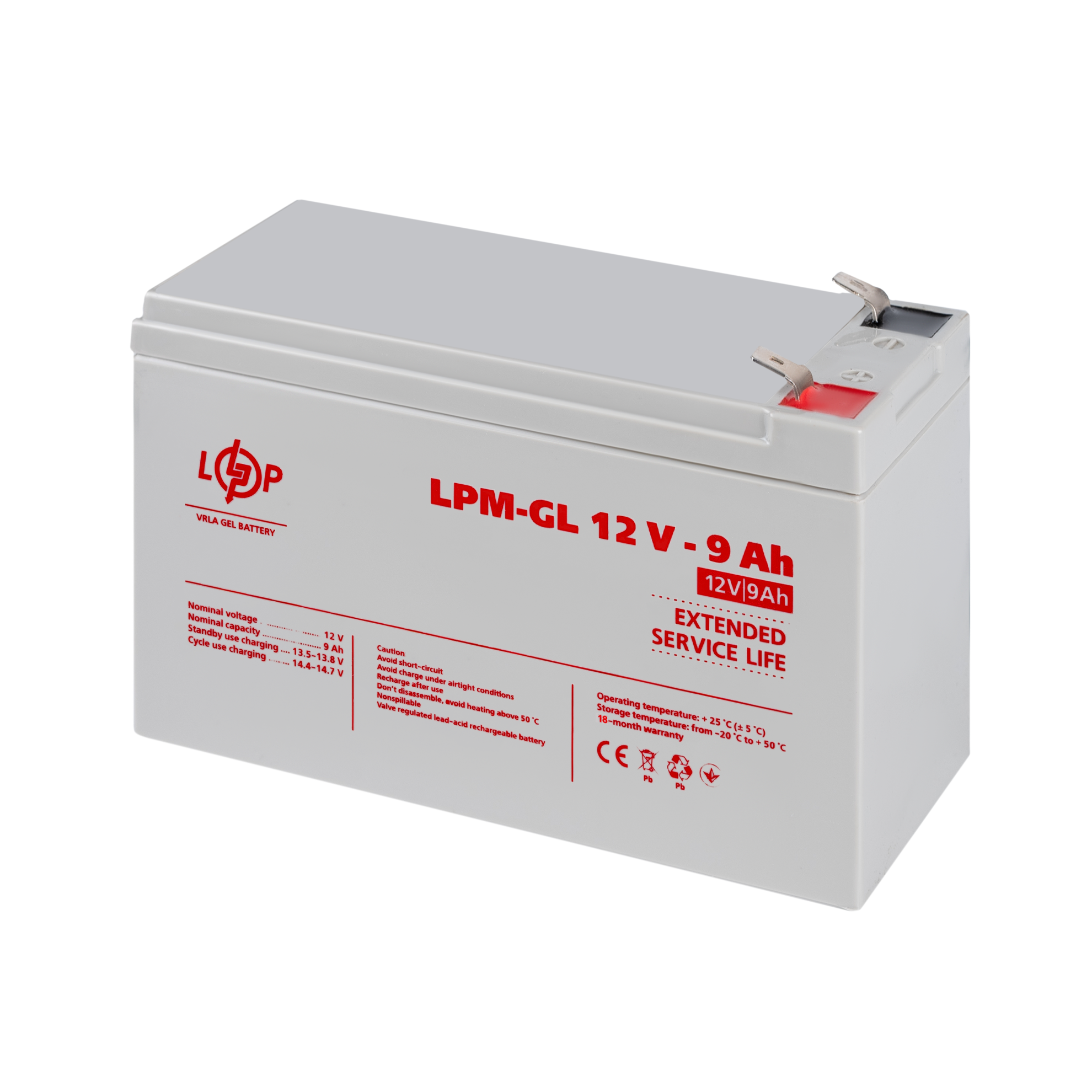 Аккумулятор гелевый LPM-GL 12V-9 Ah - фото 4