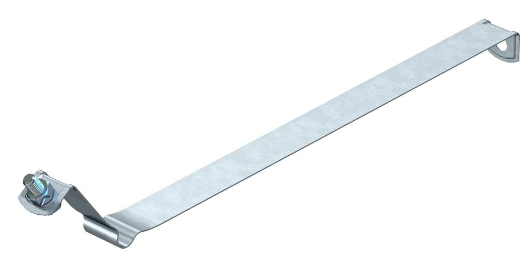 Хомут на водоспуск OBO bettermann 100 мм для прута ø 8-10 мм алюминий вне трубы (5351359)