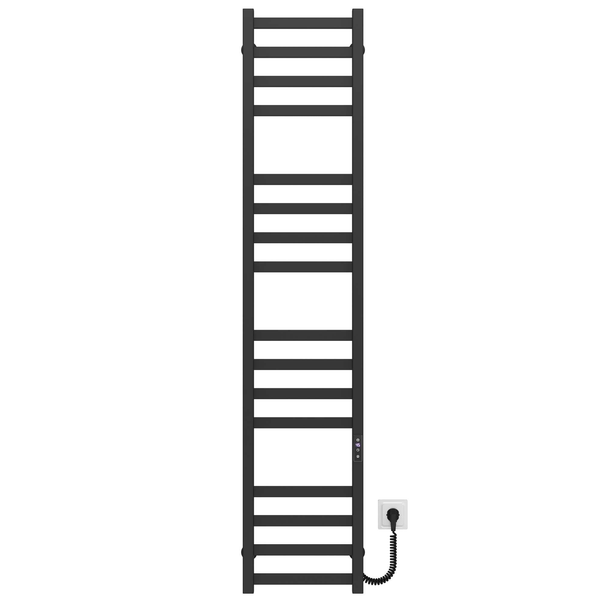 Полотенцесушитель электрический Deffi Avast П16 JD04 правое подключение крашеная сталь 300х1600 мм Черный (B.AV.160.30.16.E.B.R.2)