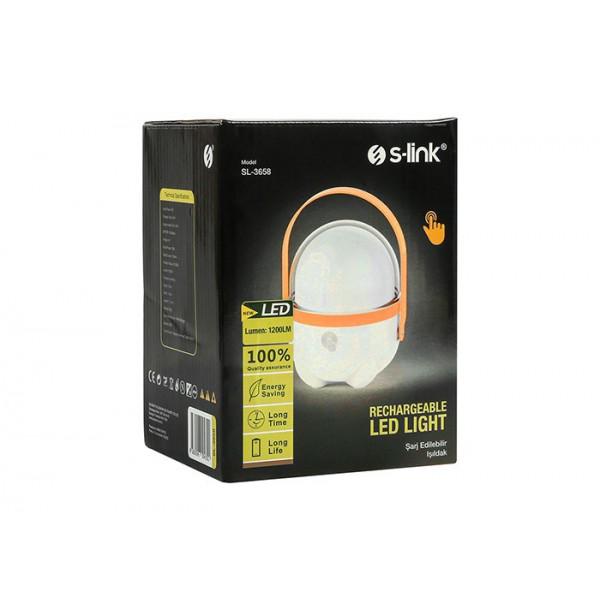 Фонарь кемпинговый аккумуляторный S-LINK TOUCH ON OFF SL-3658 Оранжевый (55412) - фото 2