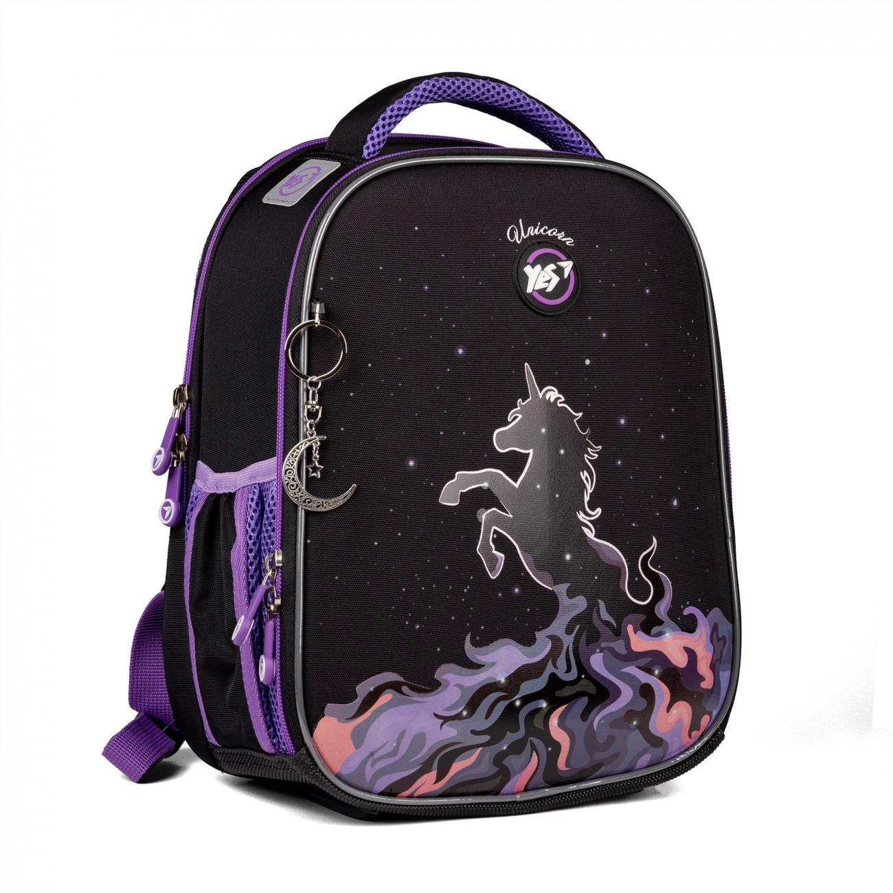 Рюкзак школьный YES Magic Unicorn 35x28x15 см 15 л Черный (559543)