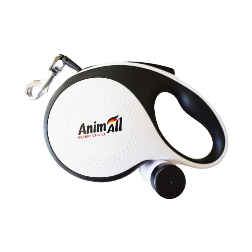 Поводок-рулетка AnimAll с диспенсером для собак до 50 кг 5 м Белый
