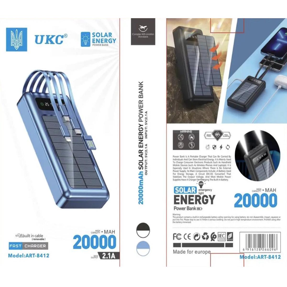 Павербанк на сонячній батареї Solar 20000 mAh (Z 102B) - фото 2