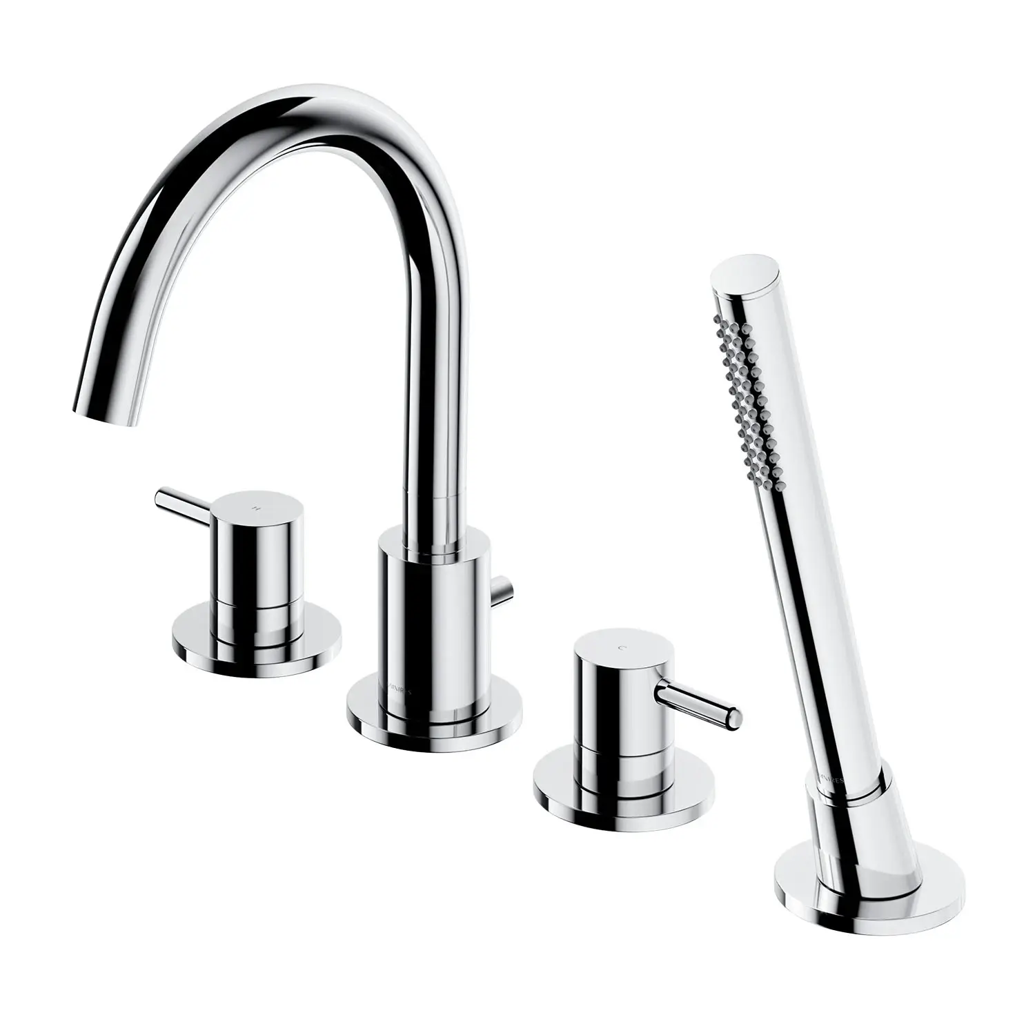 Смеситель для ванны Omnires Y двухрычажный с ручной воронкой Хром (Y1232CR)