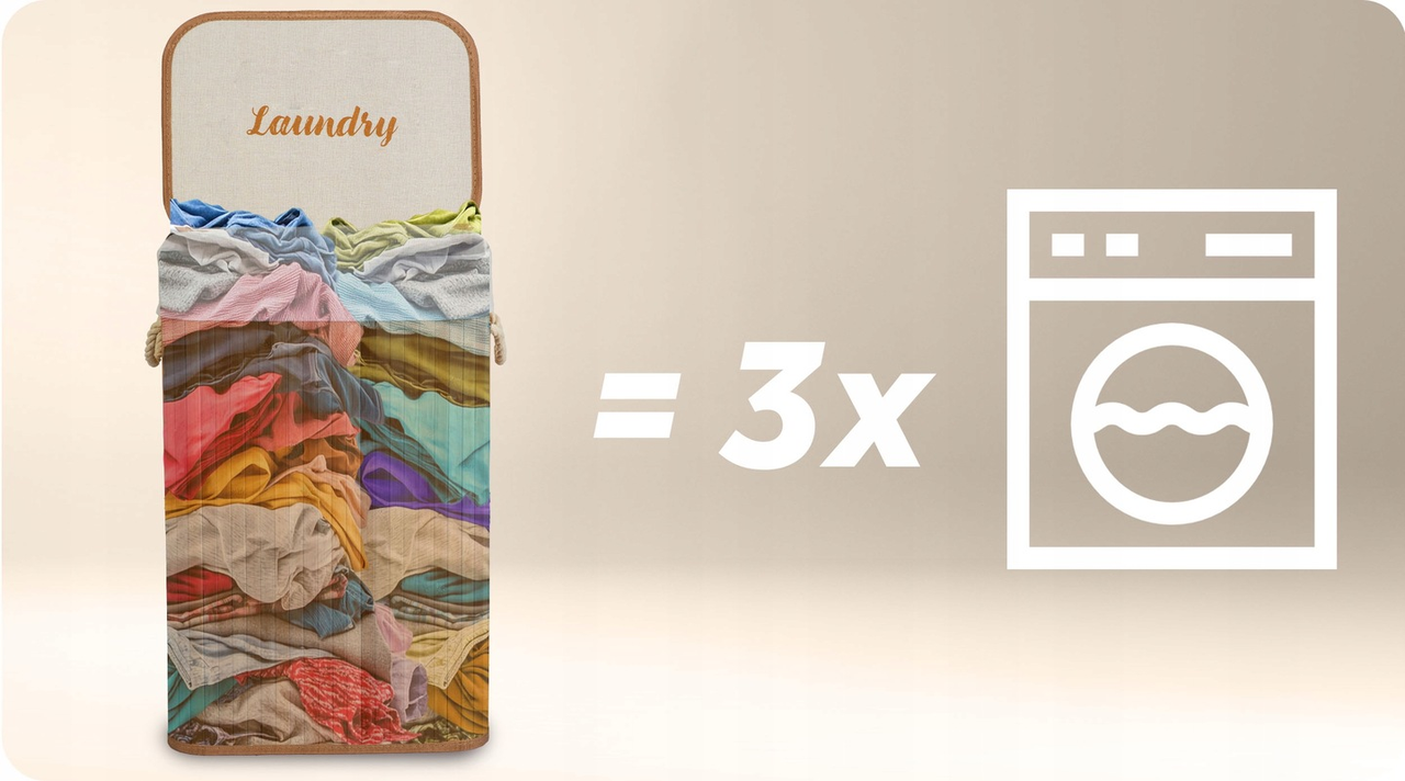 Кошик для білизни бамбуковий Massido 1 відділення знімна вкладка 72 л 61х42х32 см Бежевий - фото 2