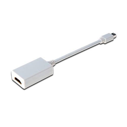 Кабель для передачі відеосигналу Assmann Mini DisplayPort HDMI AM/AF Digitus 15 см Білий (AK-340404-001-W)