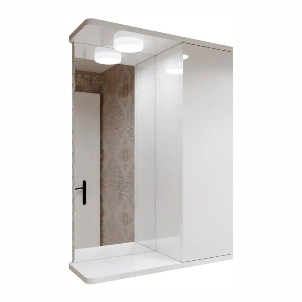 Зеркальный шкаф ШК2 с LED светильником дверца справа 500х700х160 мм