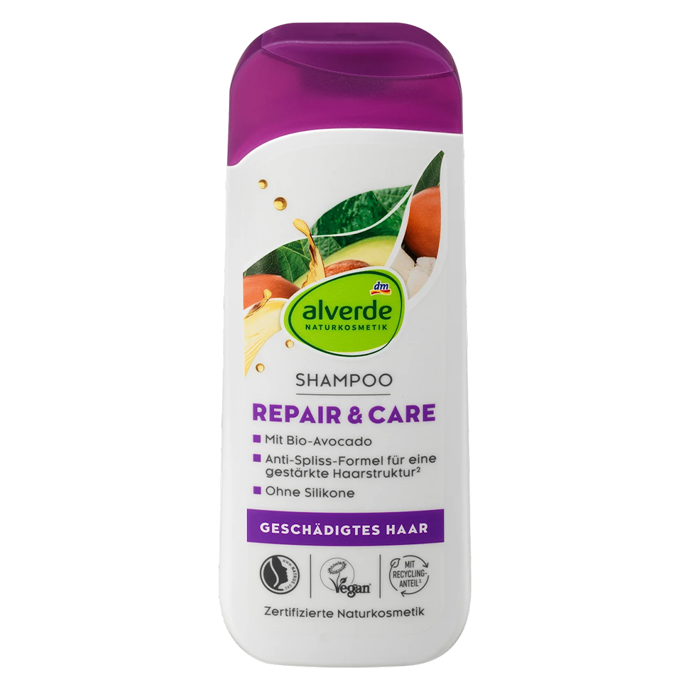 Шампунь восстановительный Alverde Naturkosmetik Repair с органическим авокадо для ломких и поврежденных волос 200 мл (EPI-15102025-116)