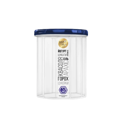 Ємність для сипучих продуктів Народний продукт 1 л Прозорий/Індіго (УТ000065551)