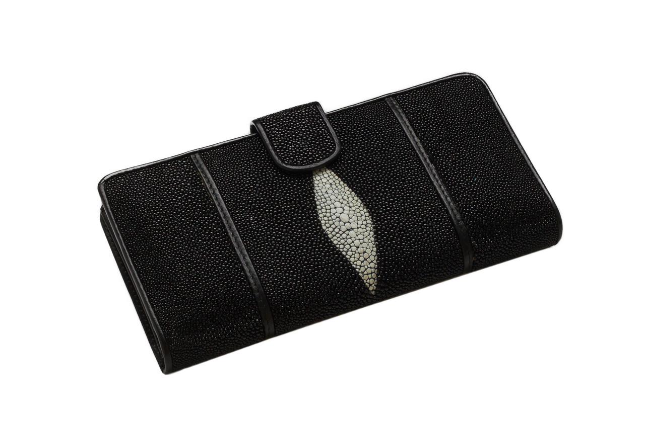 Портмоне Ekzotic Leather из кожи морского ската Черный (stw23)