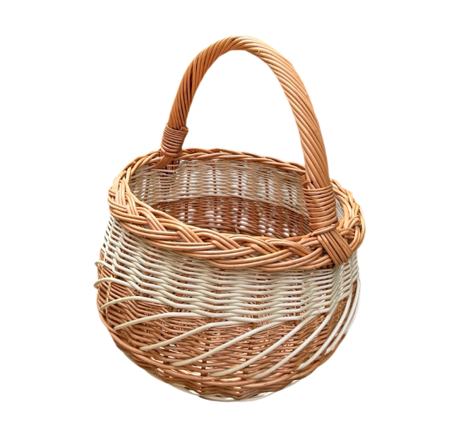 Корзина плетеная Сімейний Затишок из лозы ручная работа Белый/Коричневый