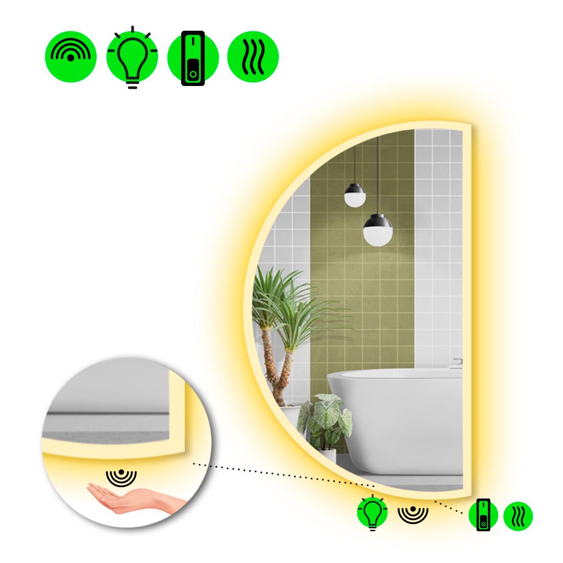 Зеркало с LED подсветкой Parette 3 с ИК включателем 140x70 см