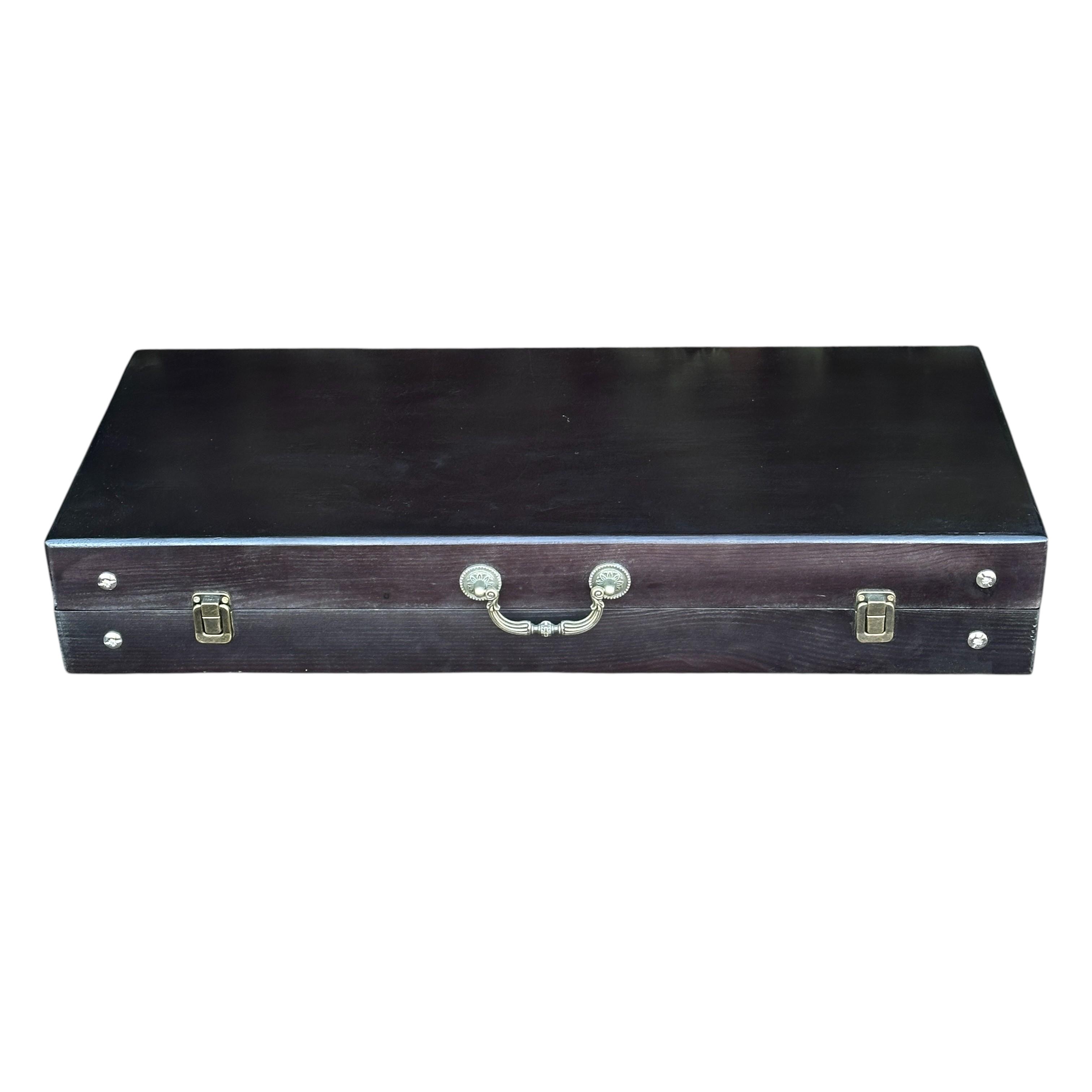 Набір шампурів з аксесуарами Mzavod Майстер Гриль із нержавіючої сталі в дерев’яному кейсі-столі 680x300x110 мм Чорний (136-17-1191610000050) - фото 3 Набір шампурів з аксесуарами Mzavod Майстер Гриль із нержавіючої сталі в дерев’яному кейсі-столі 680x300x110 мм Чорний (136-17-1191610000050) - фото 3