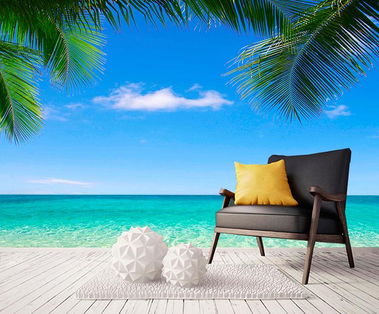 Фотошпалери, що миються флізелінові для спальні/зали/кухні Блакитна лагуна